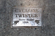 The embedded plaque.