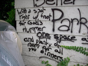 More grafitti on garage.