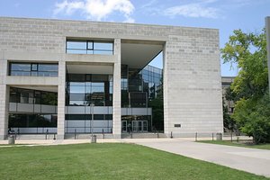 Parks Library from the south; visible is the only entrance/exit