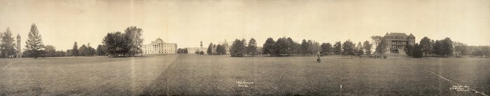 Panoramic iamge of campus circa 1907 by F. J. Bandholtz